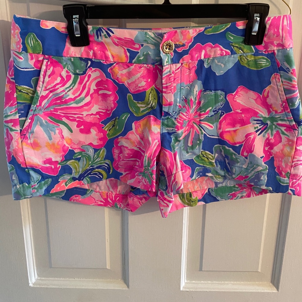 Lilly Pulitzer Pink & Blue Floral Cotton Shorts